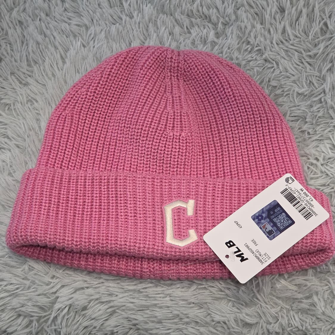 L9-6:MLB 클래식 C 로고 핑크 비니 (Free)-새제품 상품이미지1