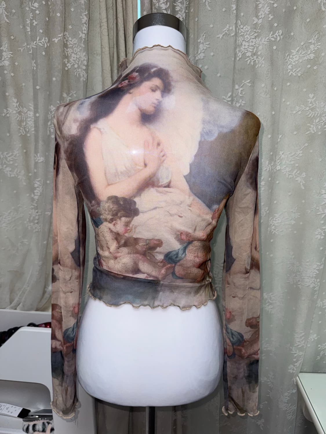 Vintage see-through crop sleeve 상품이미지2