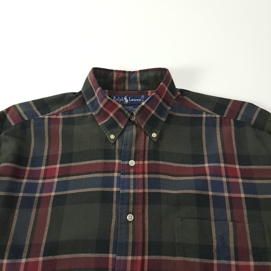 CK285 L 폴로 90s 미국판 클래식 타탄체크 셔츠 남방 상품이미지2