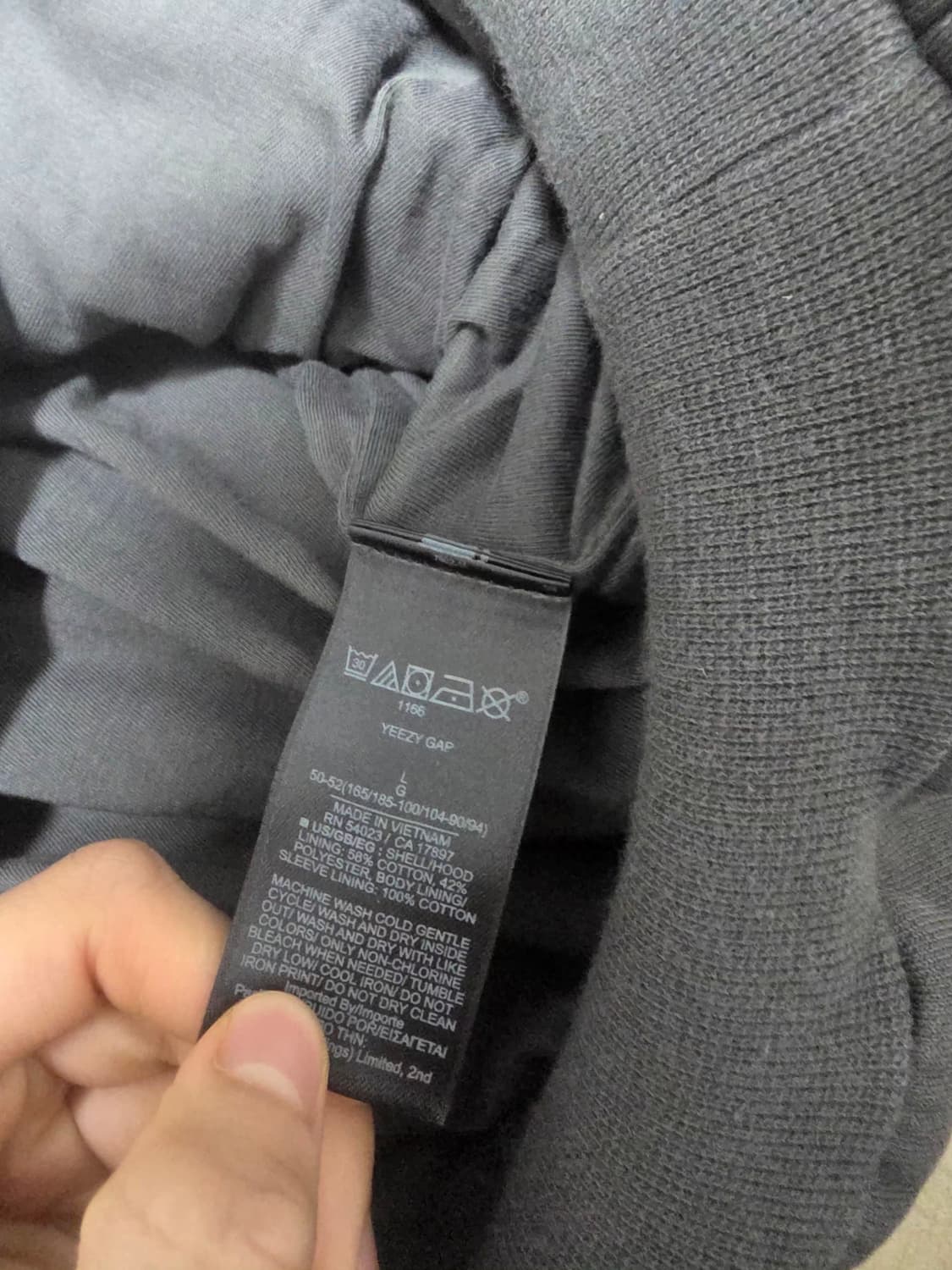 이지갭 발렌시아가 도브 후드 블랙 L 베트남산 yeezy gap 상품이미지8