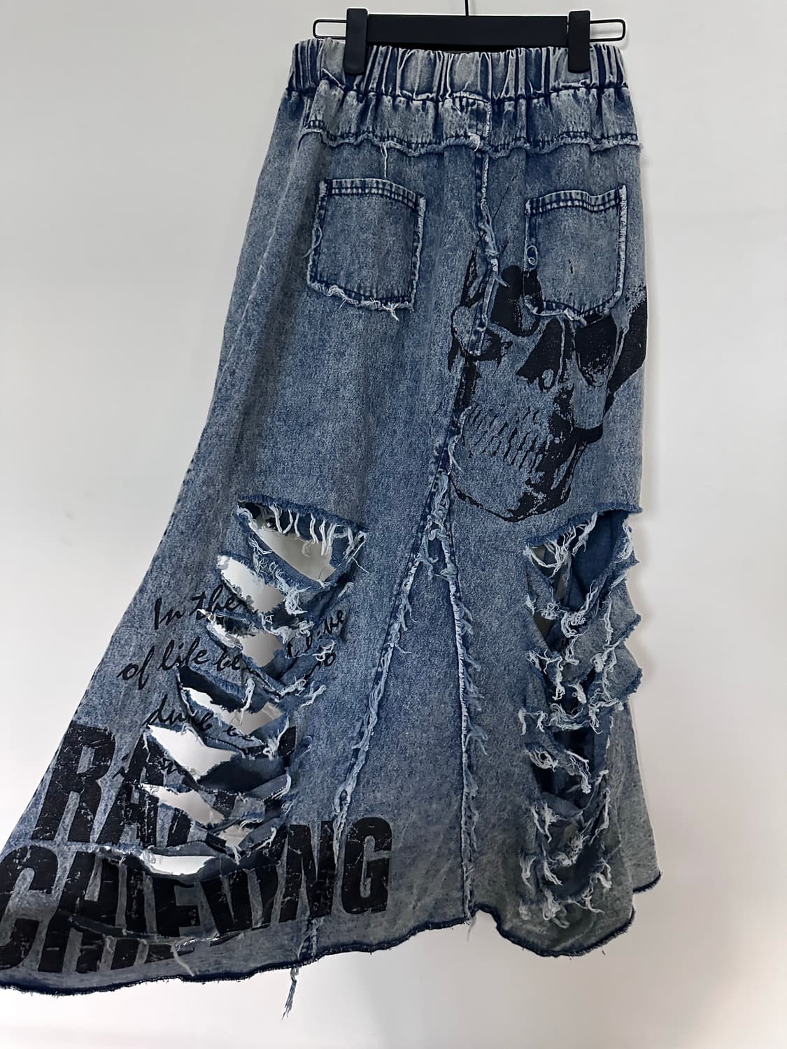 skull printing damage denim sk 상품이미지6