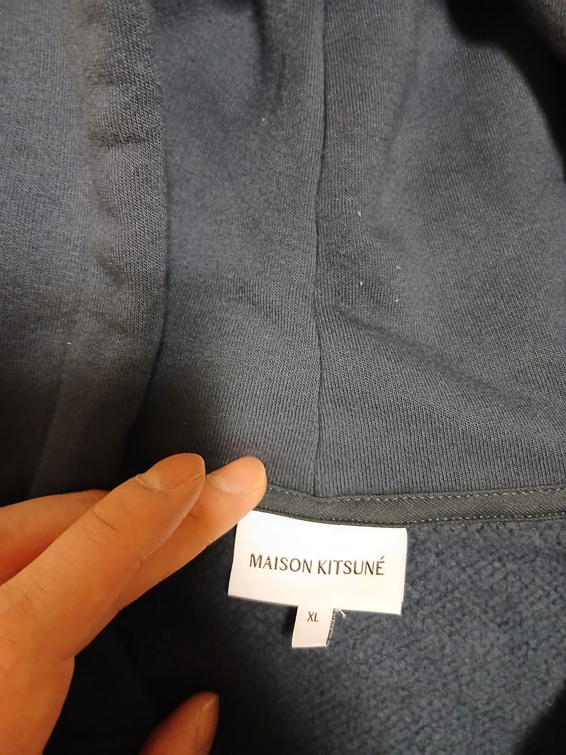 메종 키츠네 네이비 후드(XL) 상품이미지3