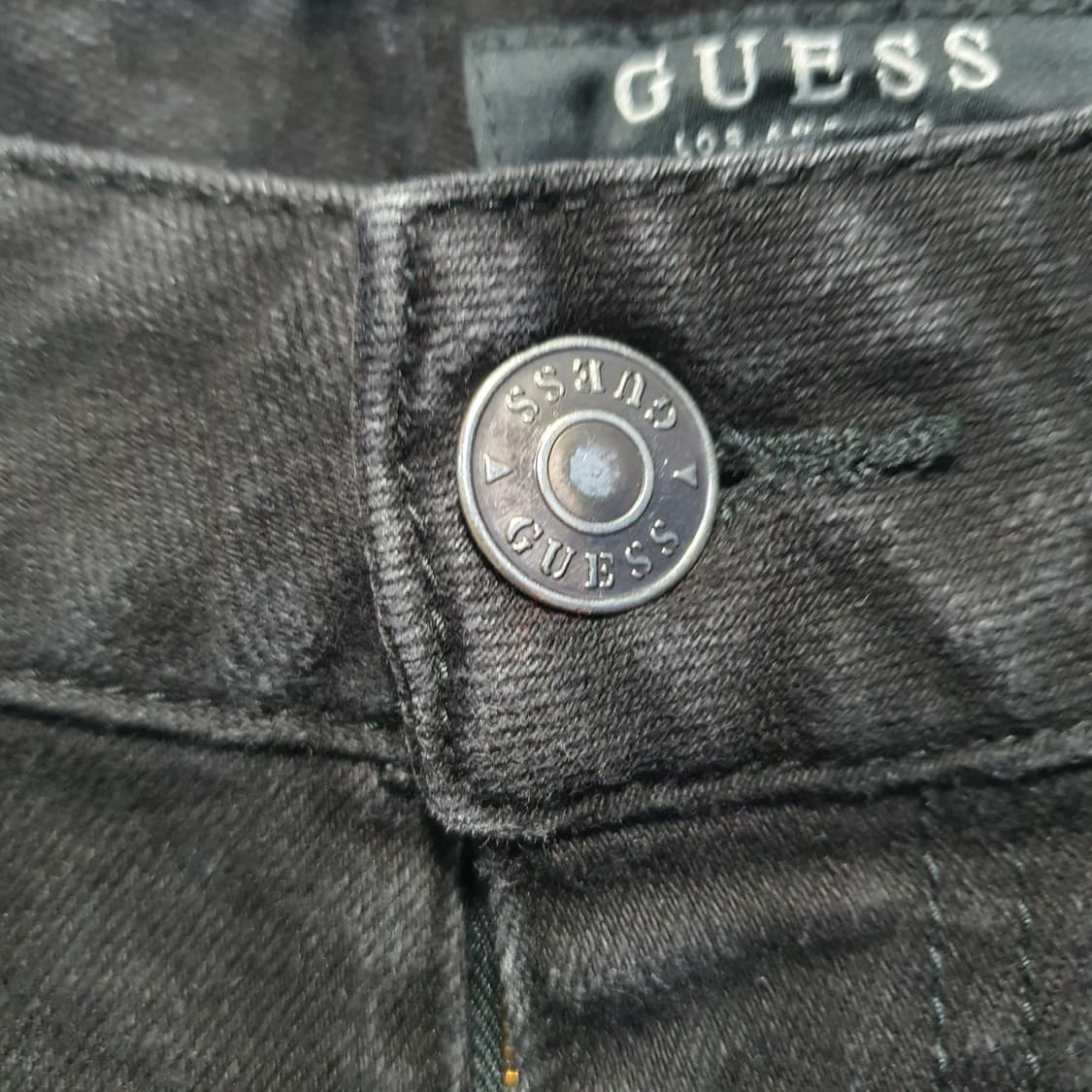 게스 남성 스판 기모 데님  블랙 청바지  상품이미지4