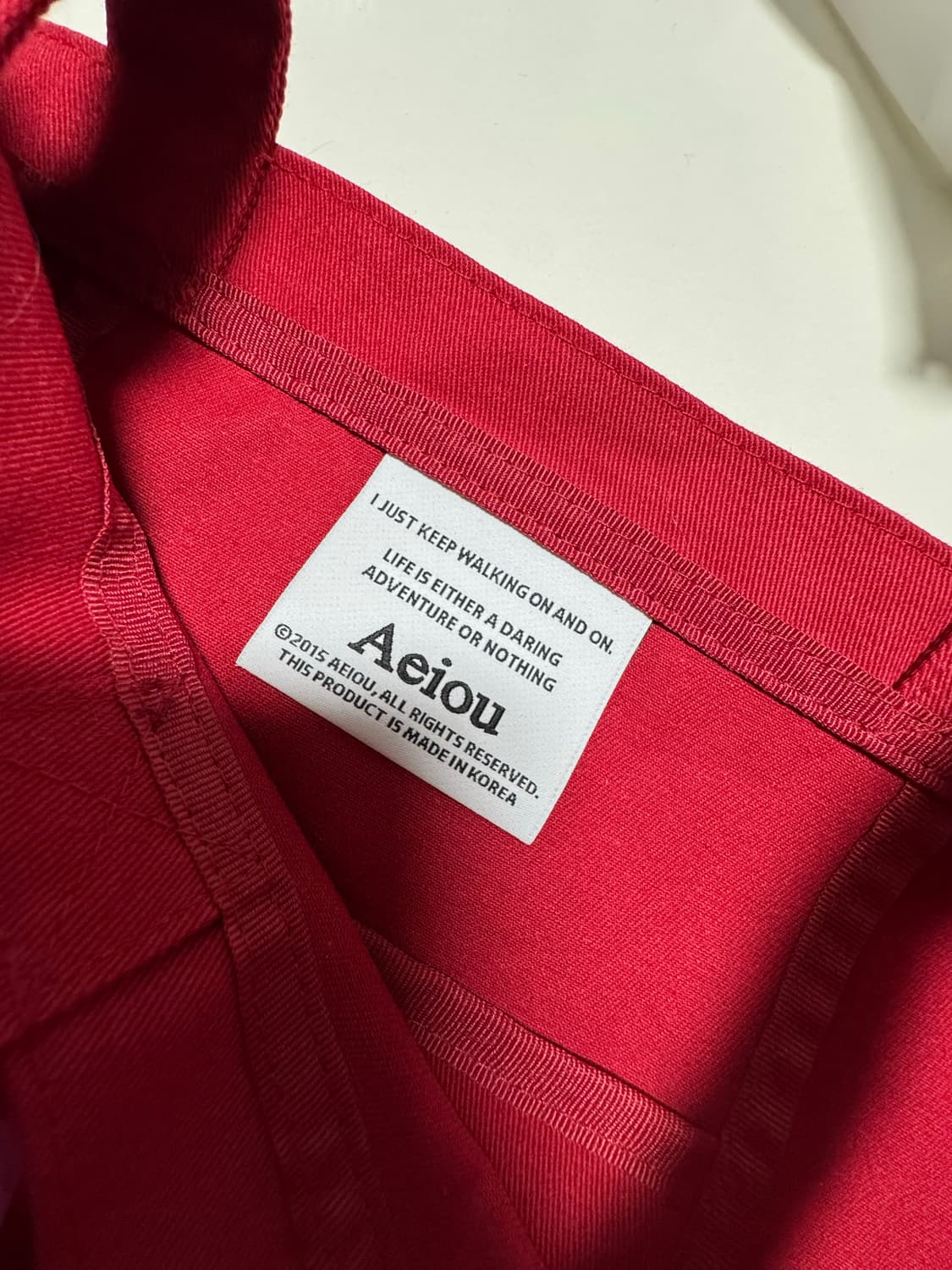 Aeiou 아에이오우 토마토 핑크 색상 에코백 거의새것 상품이미지5