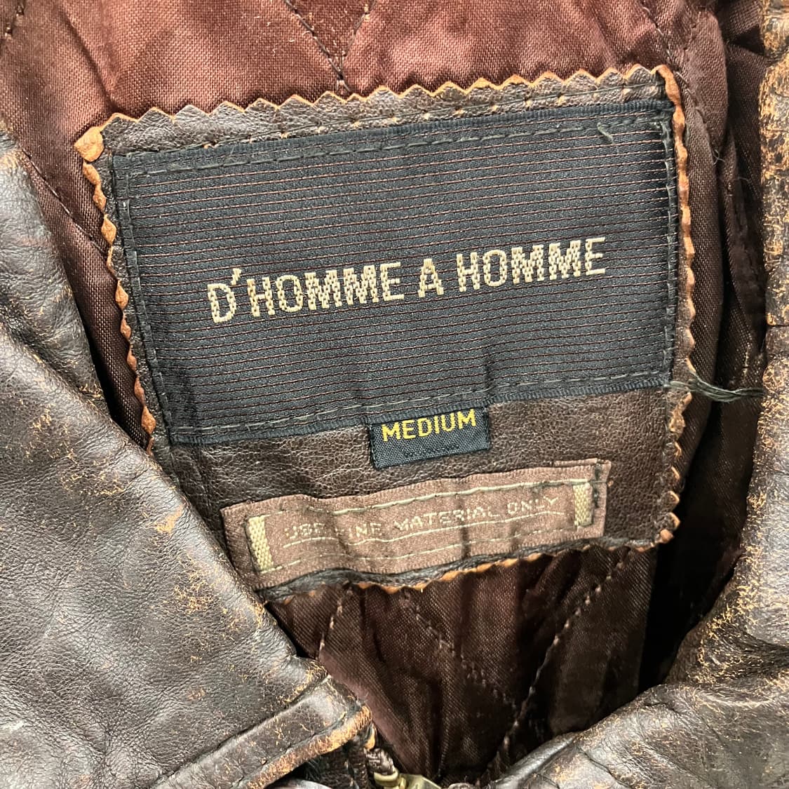 D'HOMME A HOMME 빈티지 양가죽 자켓 M 상품이미지3