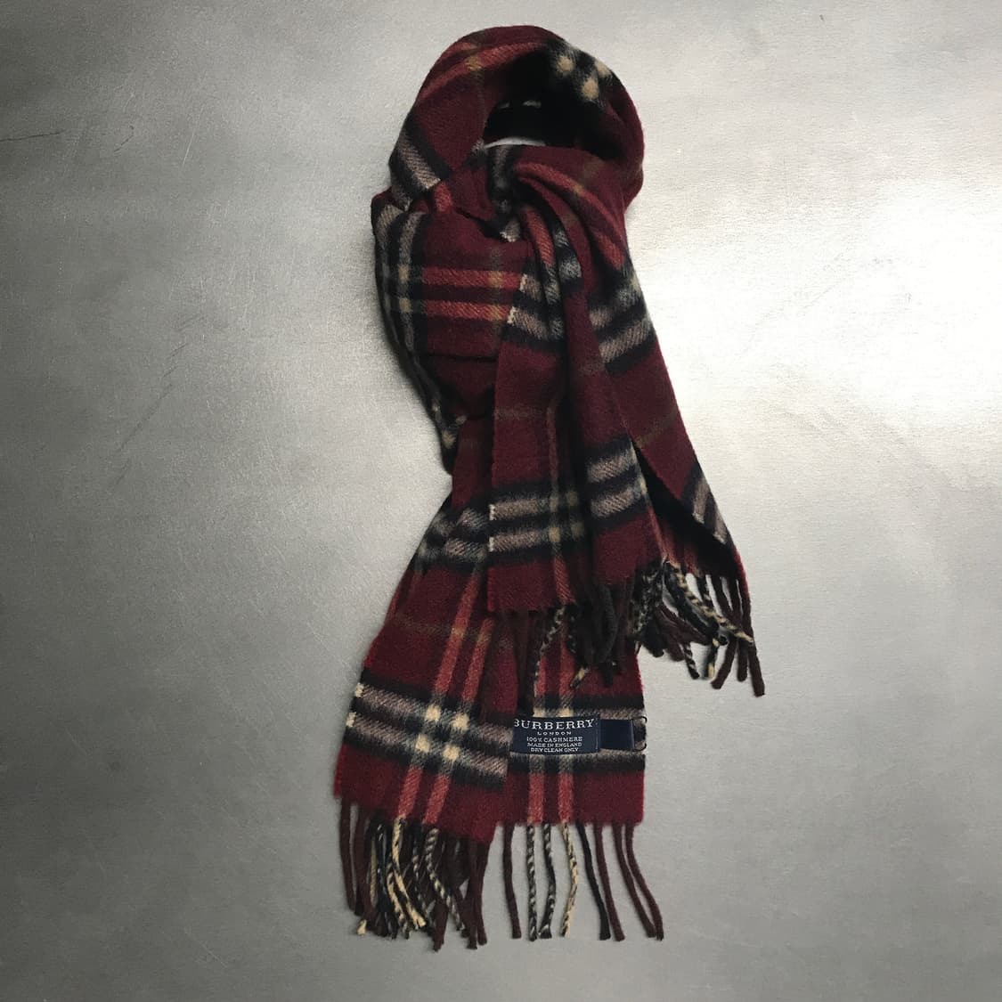 버버리 정품 캐시미어 머플러 버건디 상품이미지1