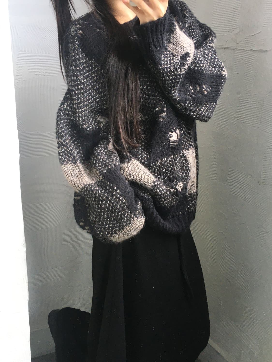 OUR LEGACY 아워레가시 블랙 디스트럭티브 깅엄 소날 라운드넥 상품이미지3