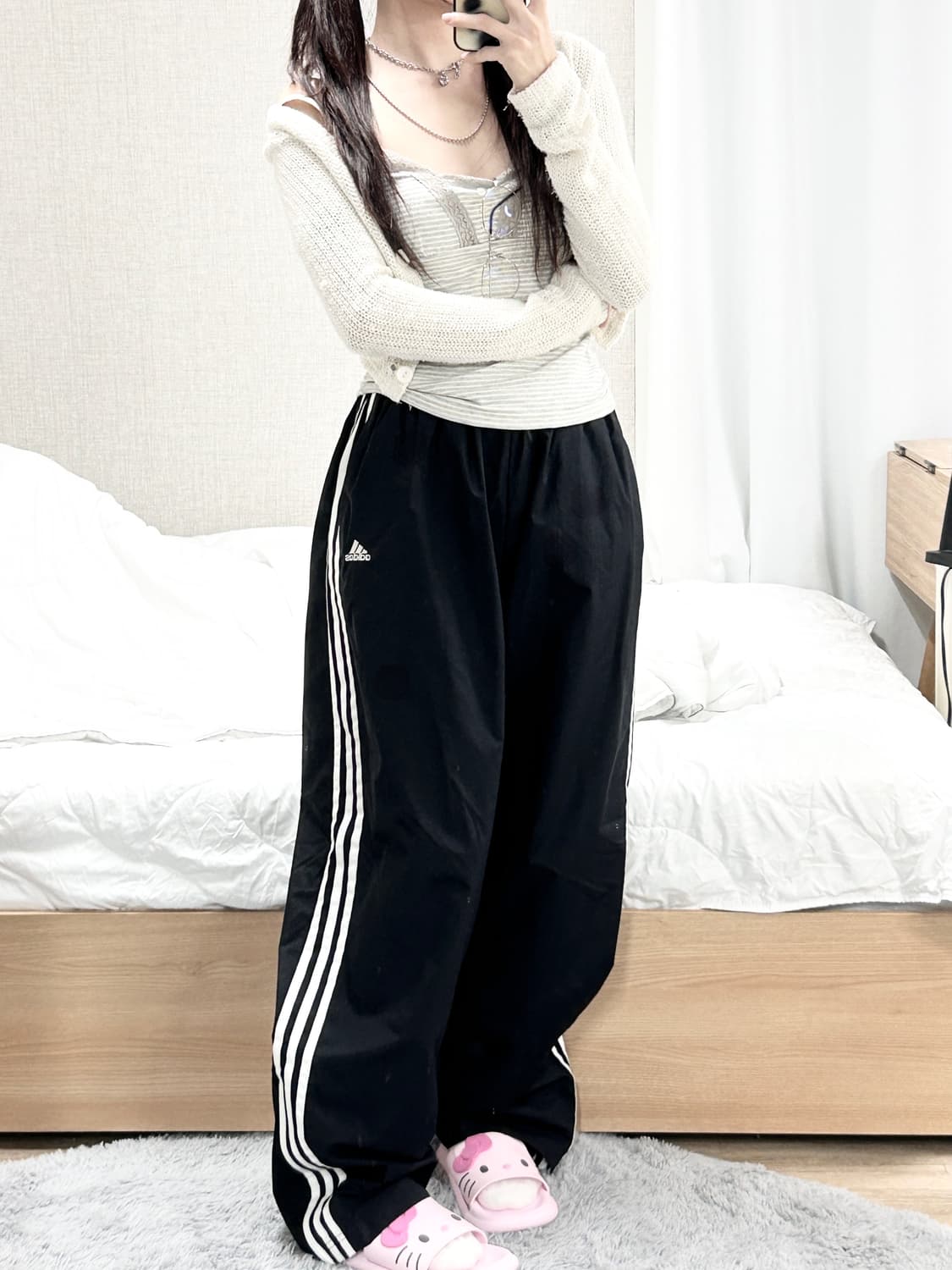 아디다스 90‘s 블랙 삼선 우븐팬츠 상품이미지3