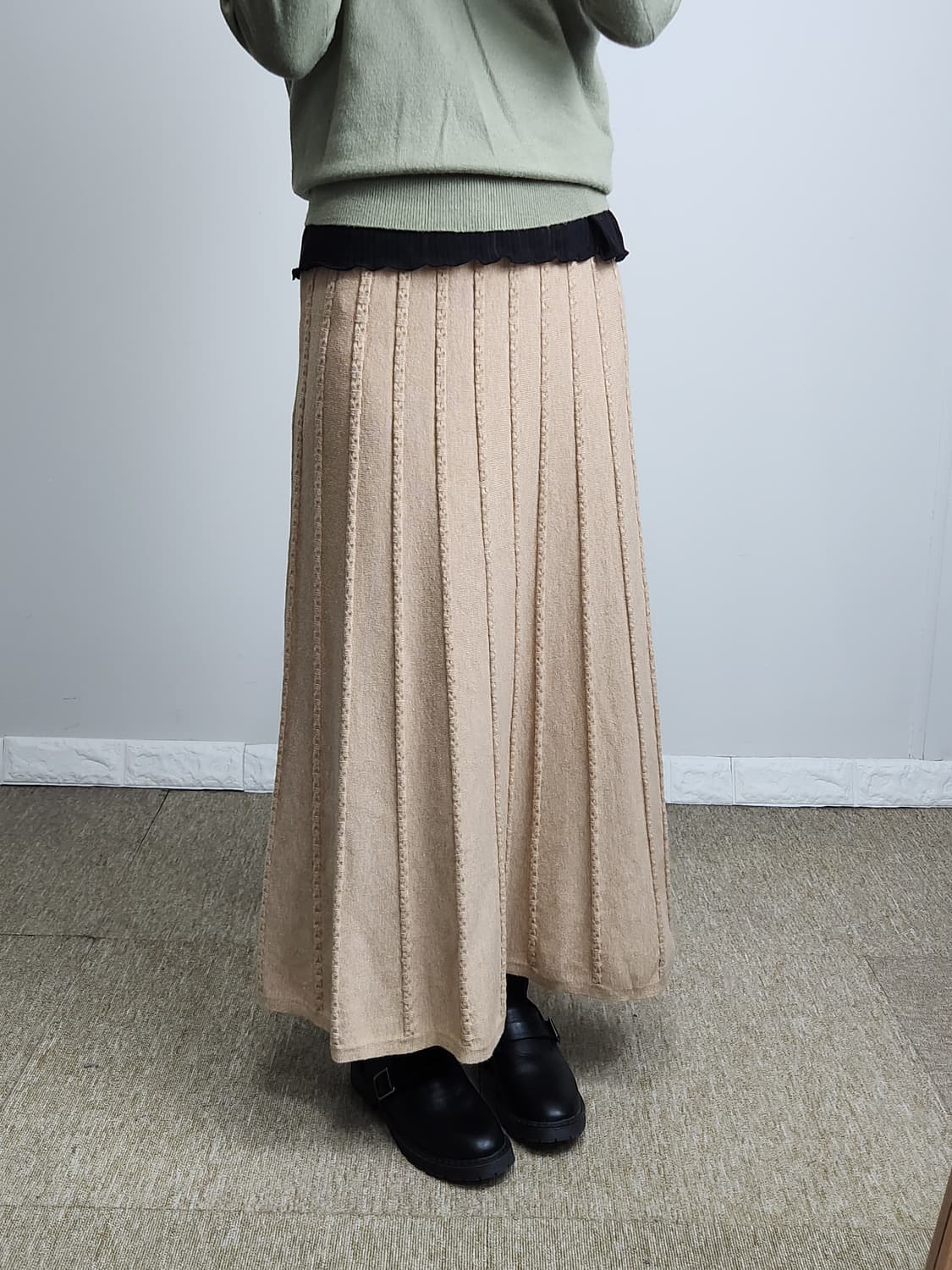 라인 니트 롱 스커트 상품이미지2