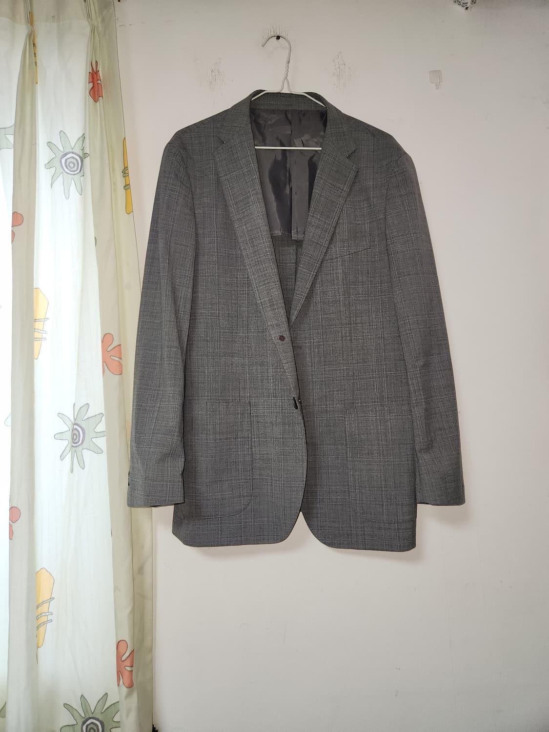 봄여름용 체크 패턴 그레이 남성 자켓 105 상품이미지1