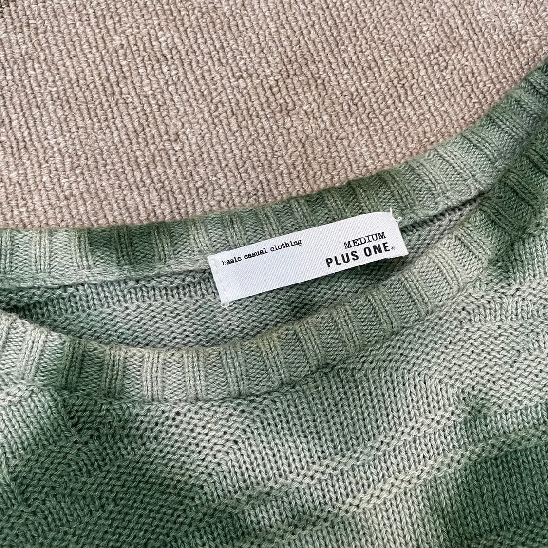 PLUS ONE japan 타이다이 패턴 니트 m  상품이미지2