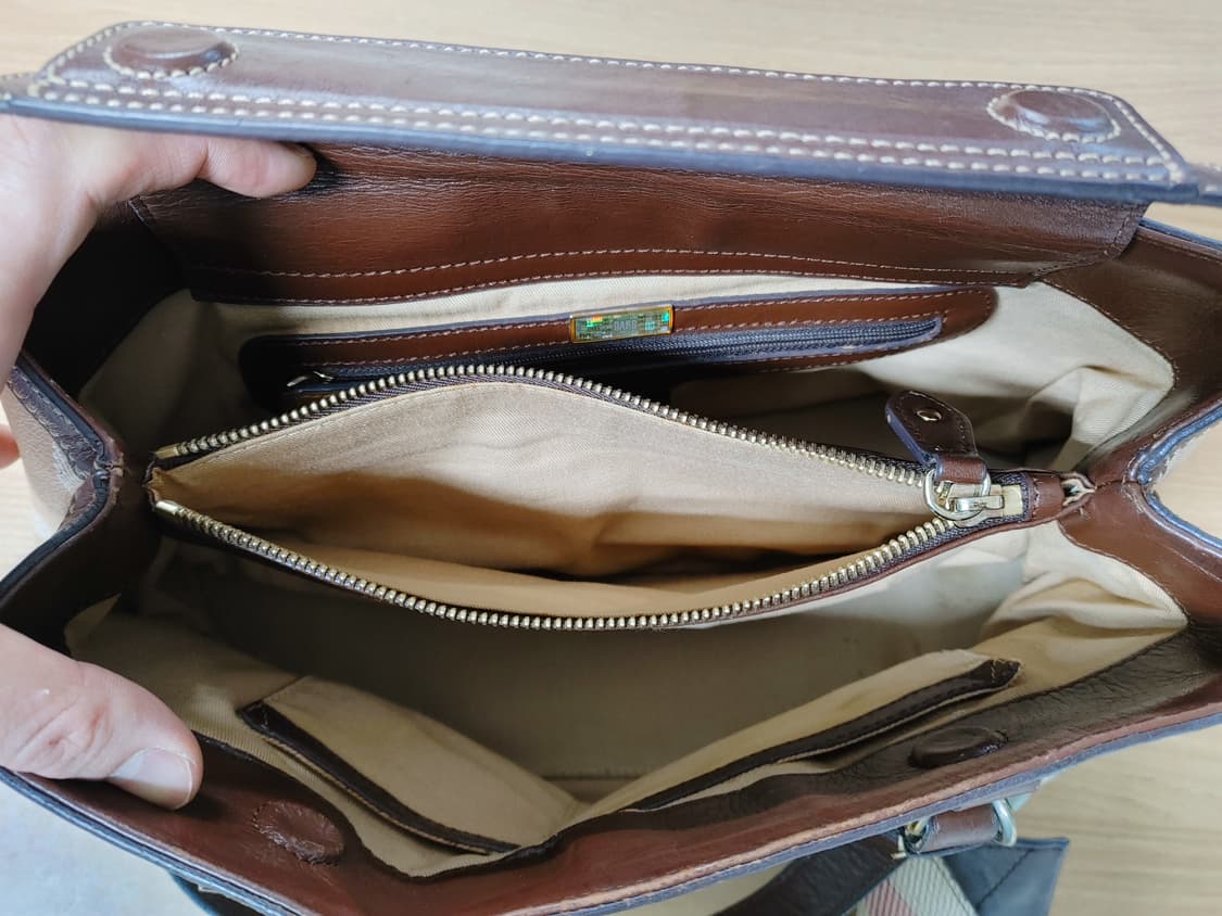 DAKS 닥스 소가죽배색 체크무늬 토트백 상품이미지6