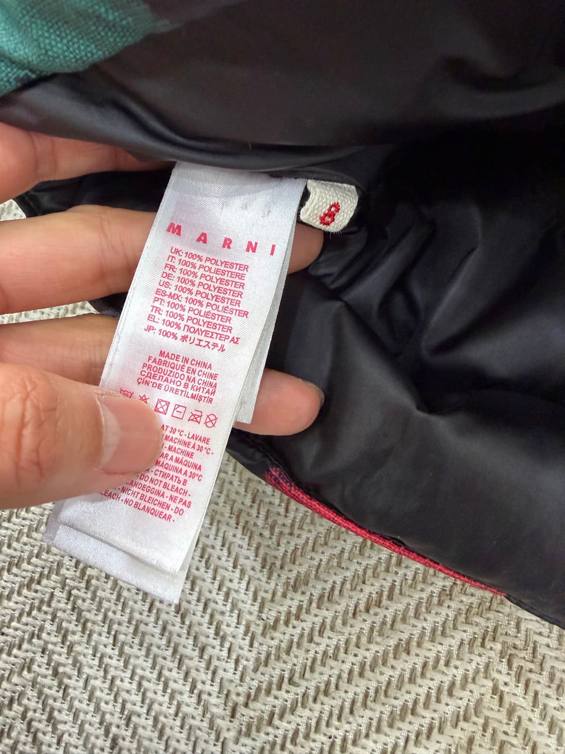 정품) 마르니 키즈 컬러 블록 패턴 패딩 자켓 8Y 상품이미지7