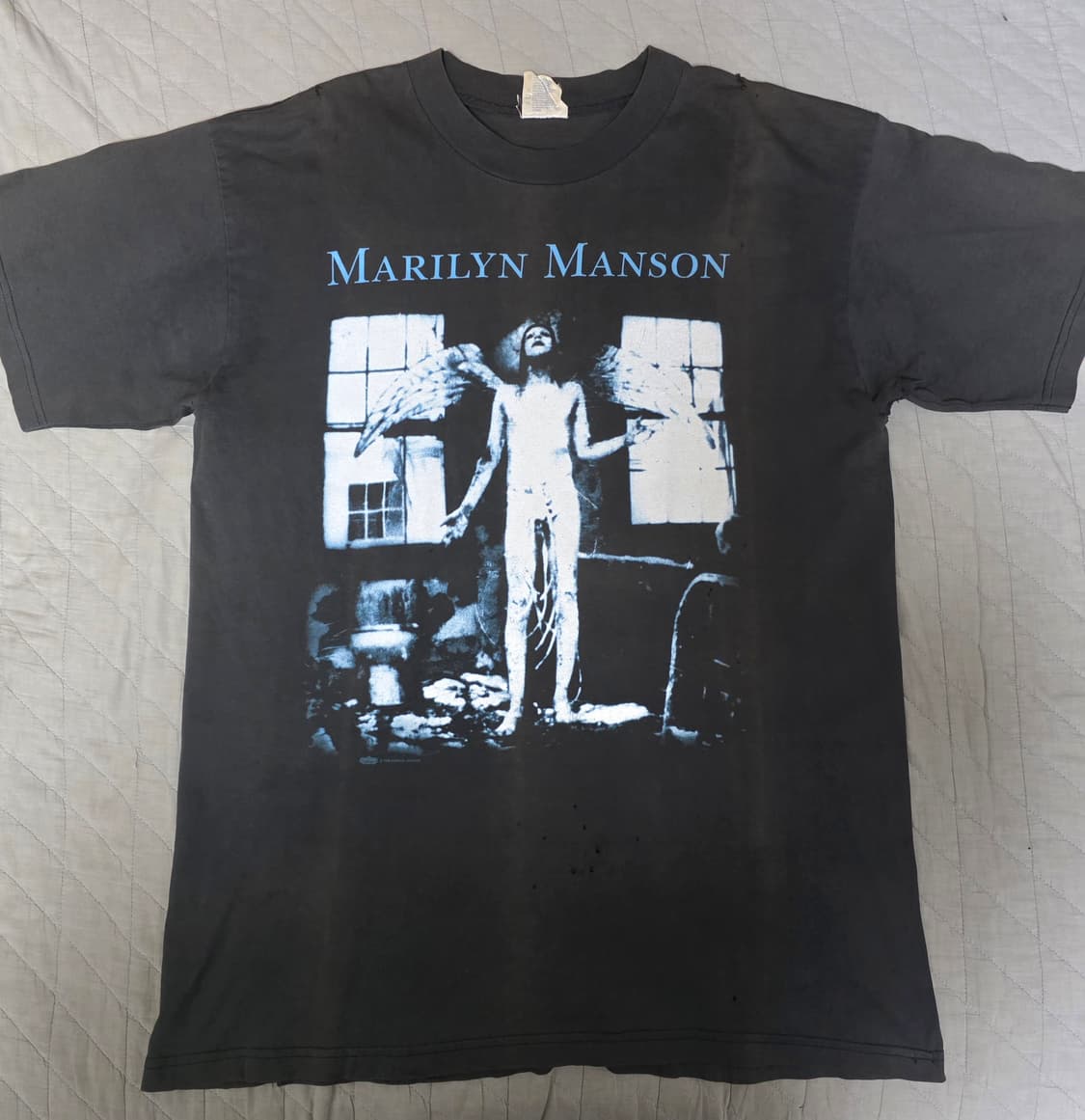 [L] 90s REPAIRED 마릴린맨슨 안티크라이스트 빈티지 밴드티 상품이미지1