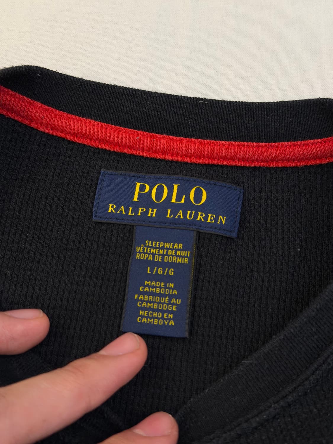 폴로 랄프로렌 와플 써멀 롱슬리브 긴팔티셔츠 블랙 상품이미지3