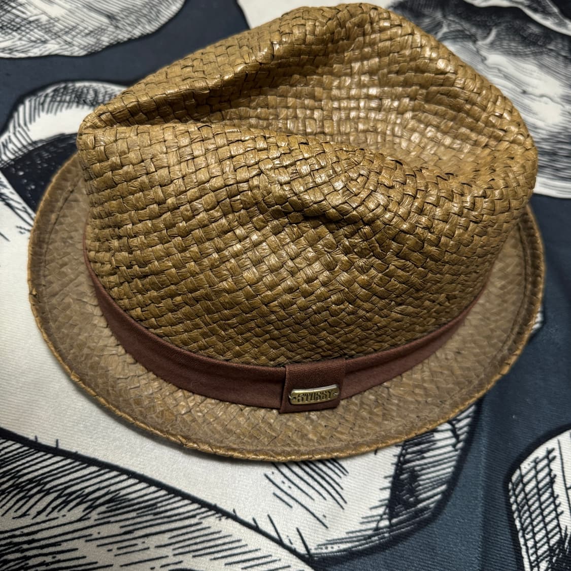 스투시 라피아햇 밀짚모자 페도라 상품이미지4