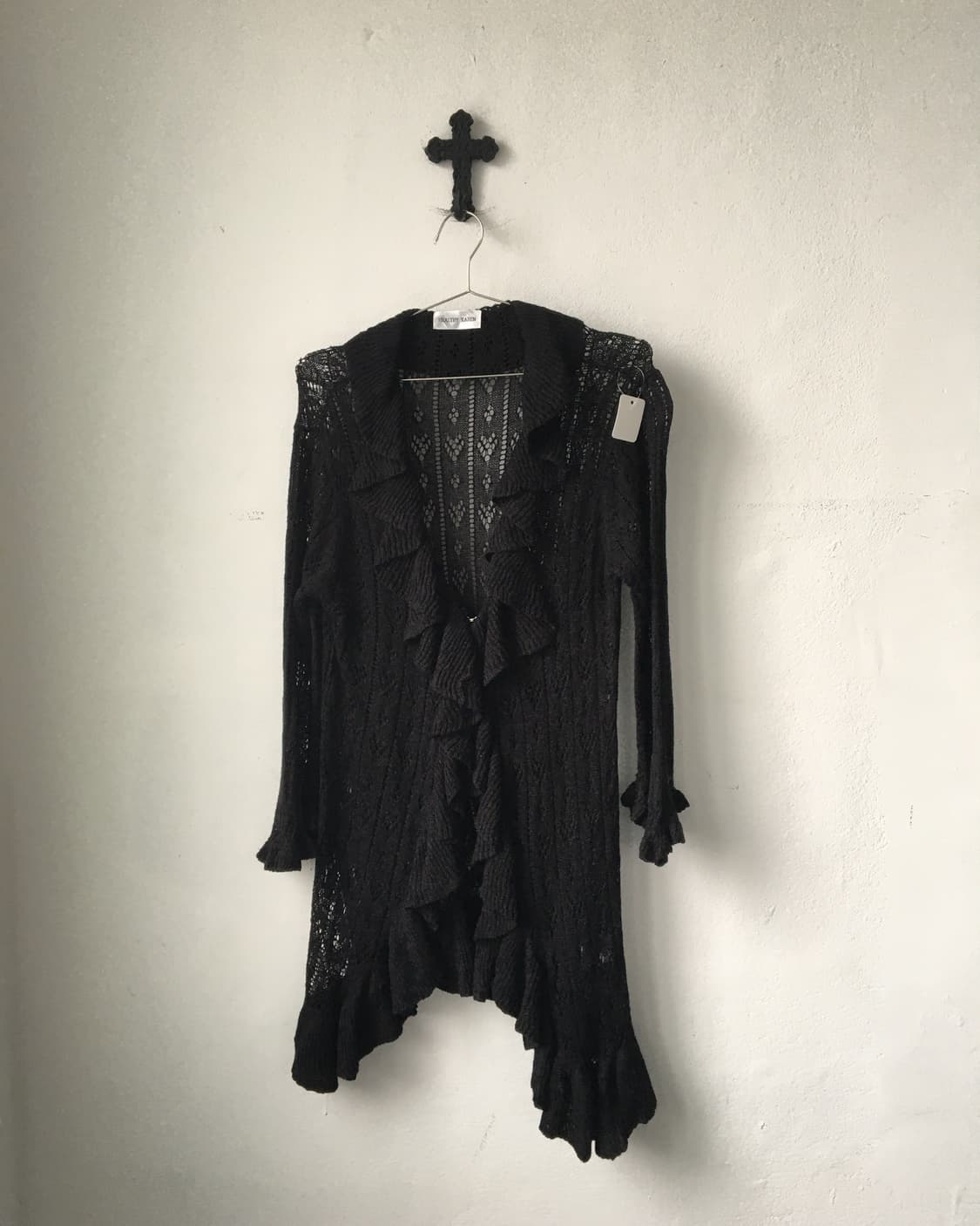 Ruffle point unbalanced crochet cardigan 상품이미지2