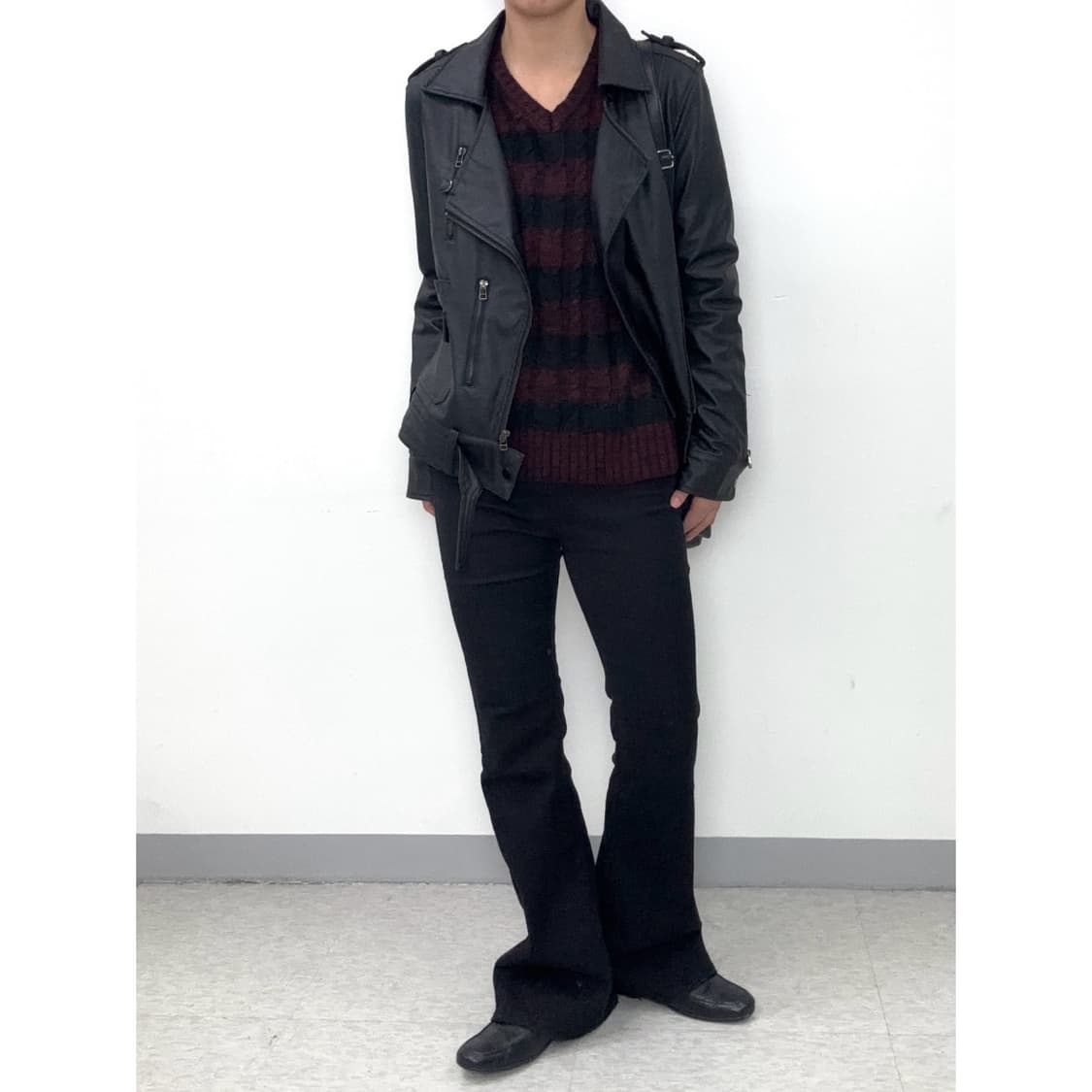 빈티지 블랙 레더 필드 자켓 락시크 상품이미지5