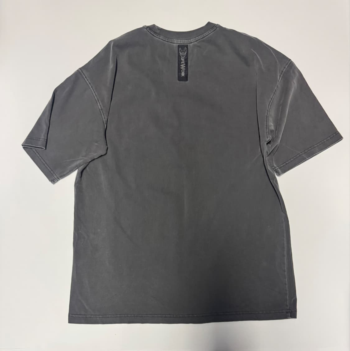 라이프워크 빈티지 워싱 빅 로고 반팔 티셔츠 L ~ XL 그레이 상품이미지2
