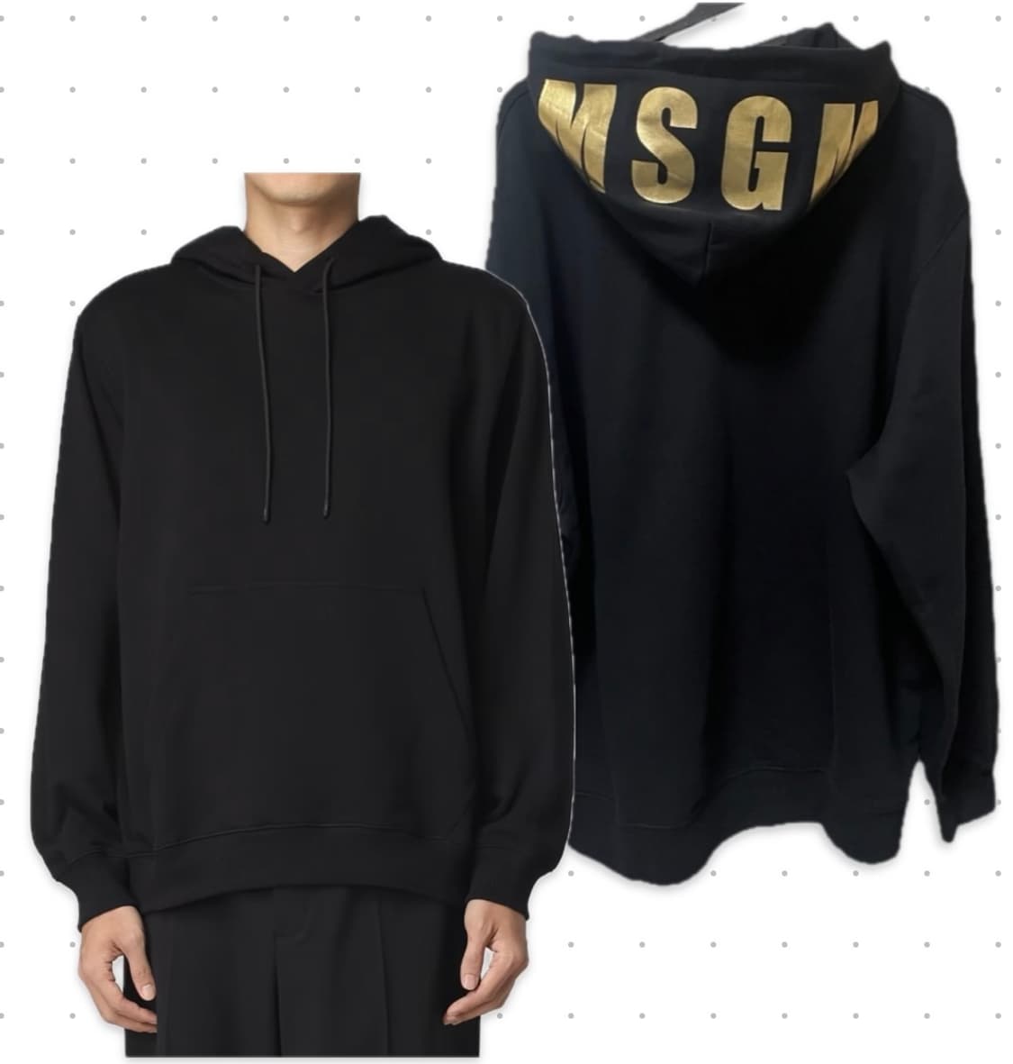 (새상품) MSGM 로고 후드티 블랙 M 상품이미지1