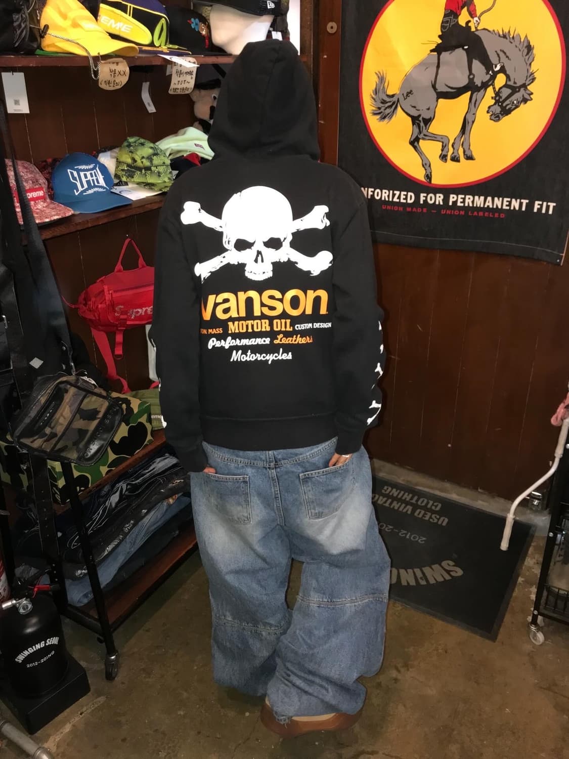 Vanson Skull Printing Hood Zip-Up 상품이미지1