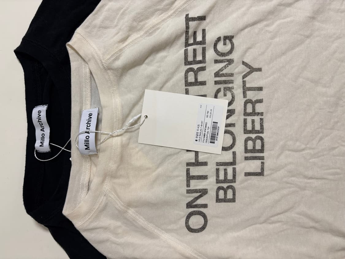 밀로우먼 홀 레글런 티셔츠 아이보리 상품이미지4