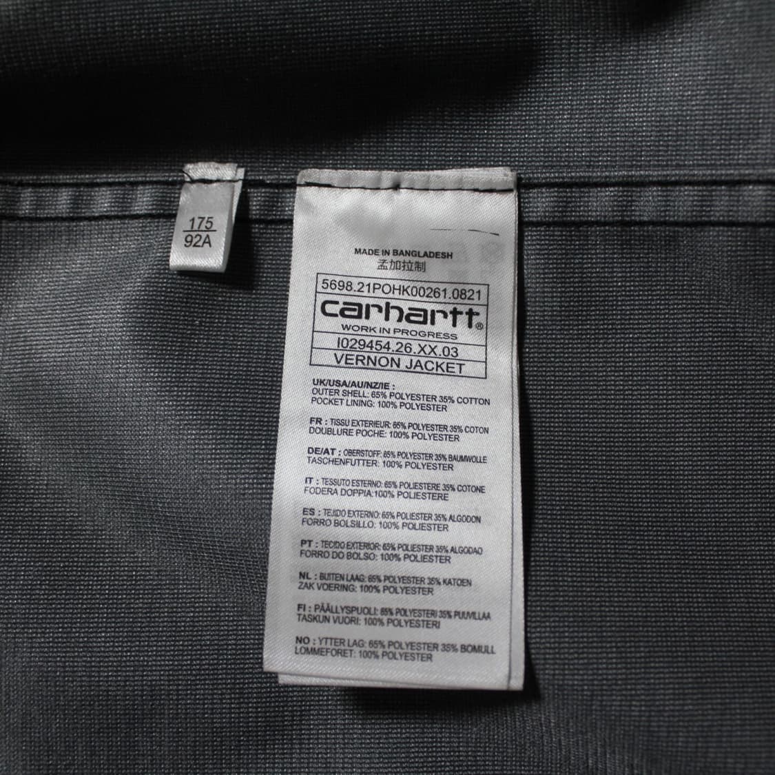 Carhartt 칼하트 블랙 버논 후드 자켓 상품이미지7