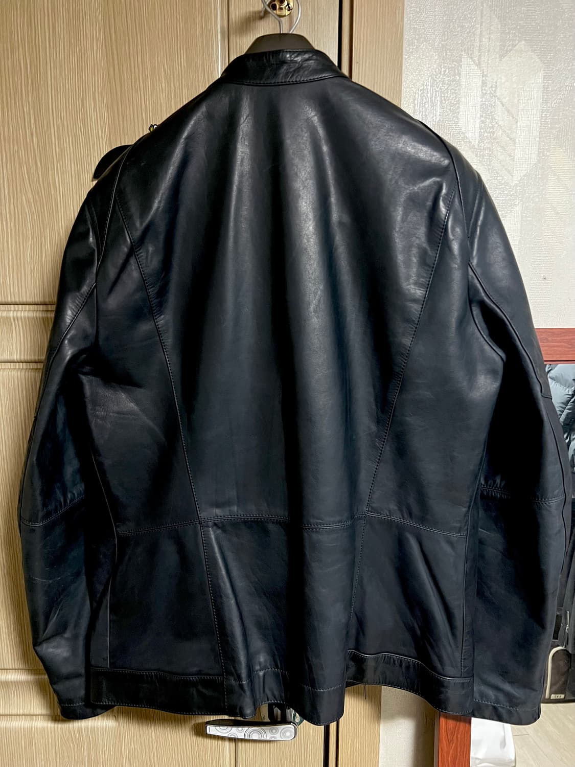 헬무트랭 다이어그널 리얼레더 자켓 L 상품이미지3