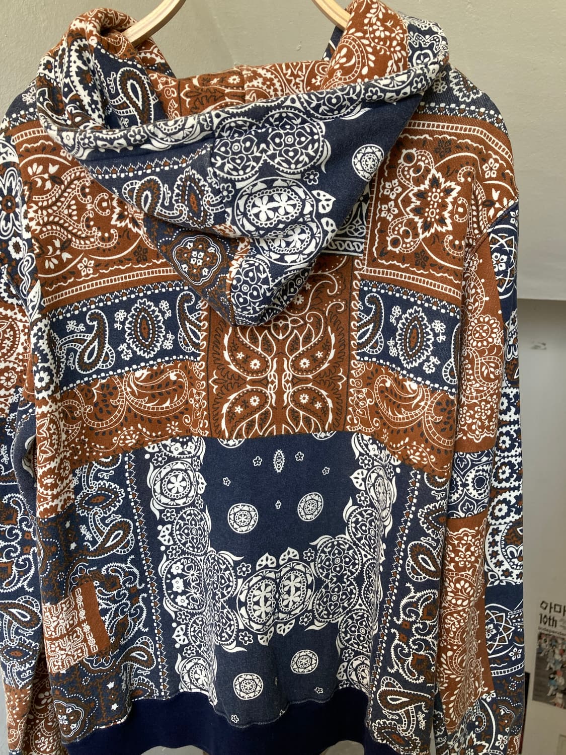 투웨이 페이즐리 쮸리 면소재 후드집업 상품이미지6