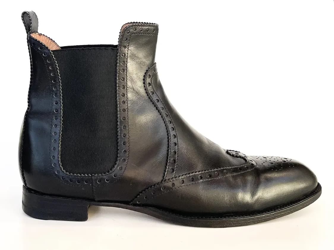Hermes leather wing tip chelsea boots  상품이미지2