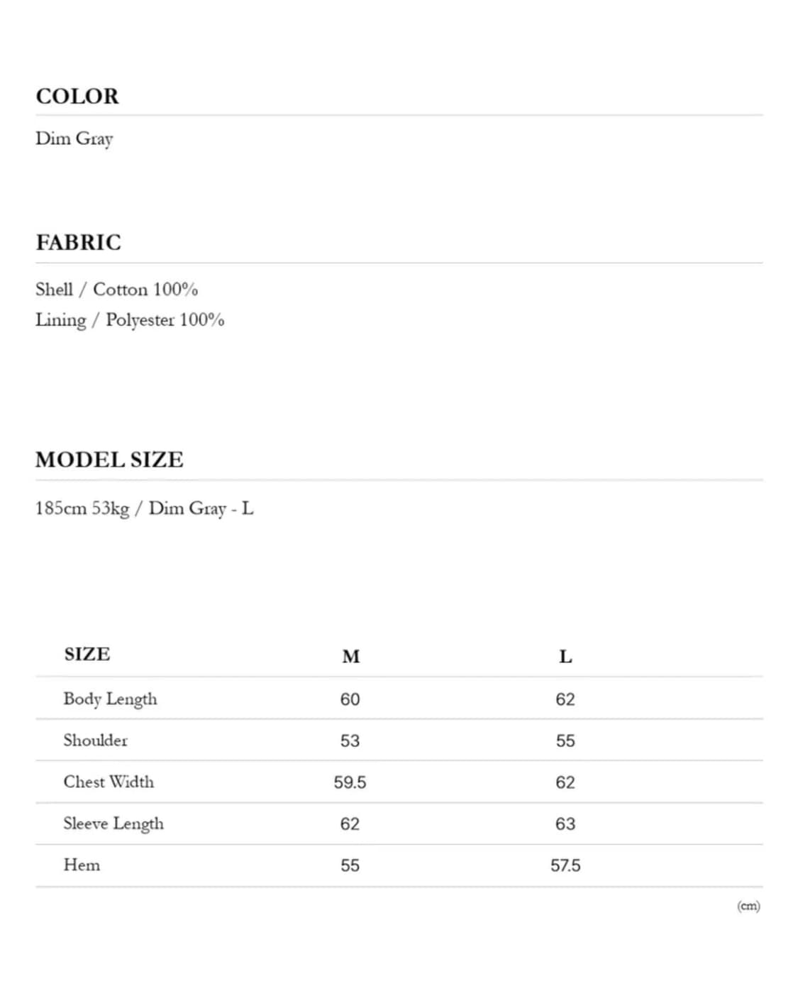 언지미크 크롭 트렌치 자켓 차콜 L 상품이미지6
