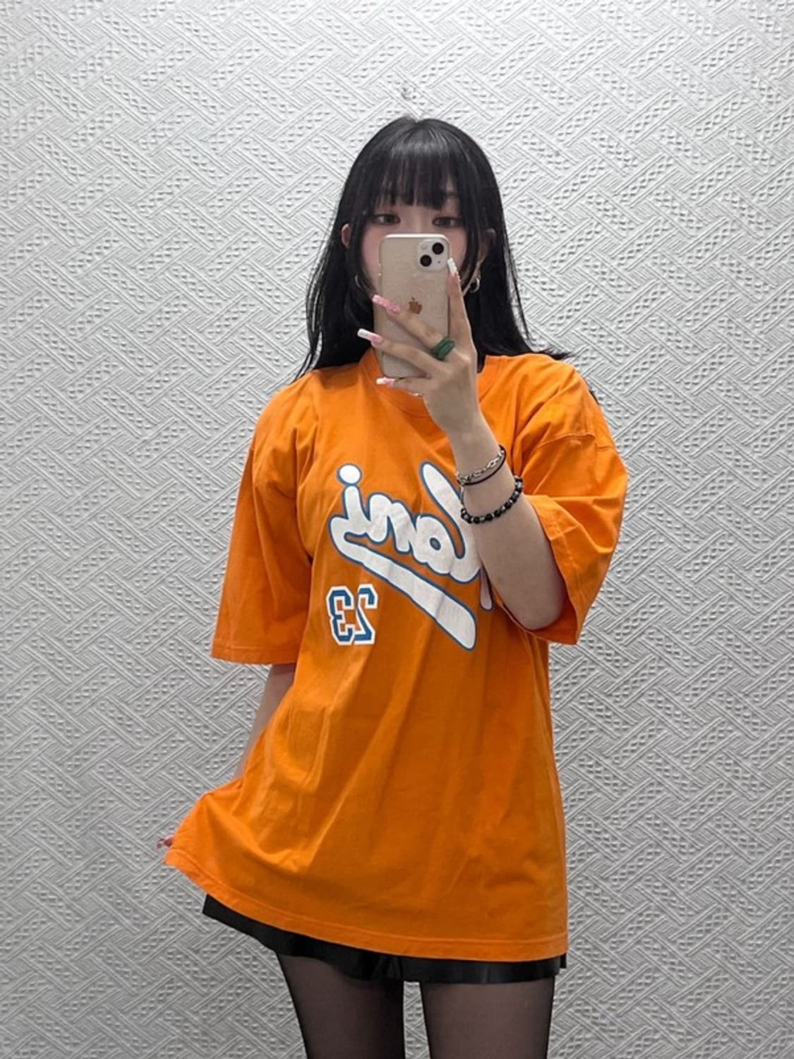 칼 카니 올드스쿨 레트로 키치 오렌지 오버핏 반팔티 L C12334 상품이미지1