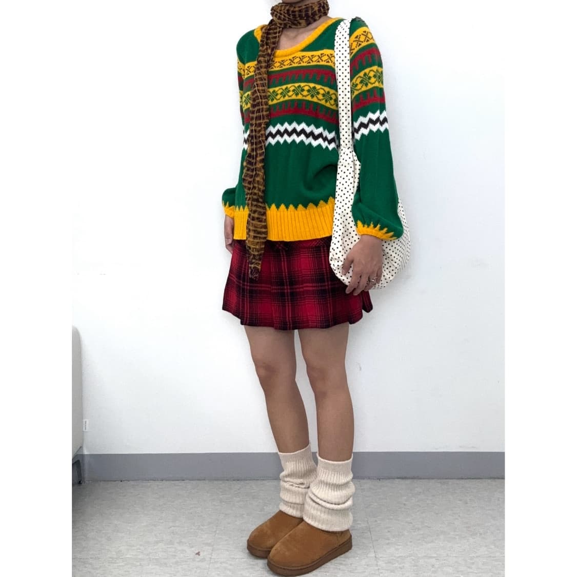 빈티지 체크 머플러 상품이미지3