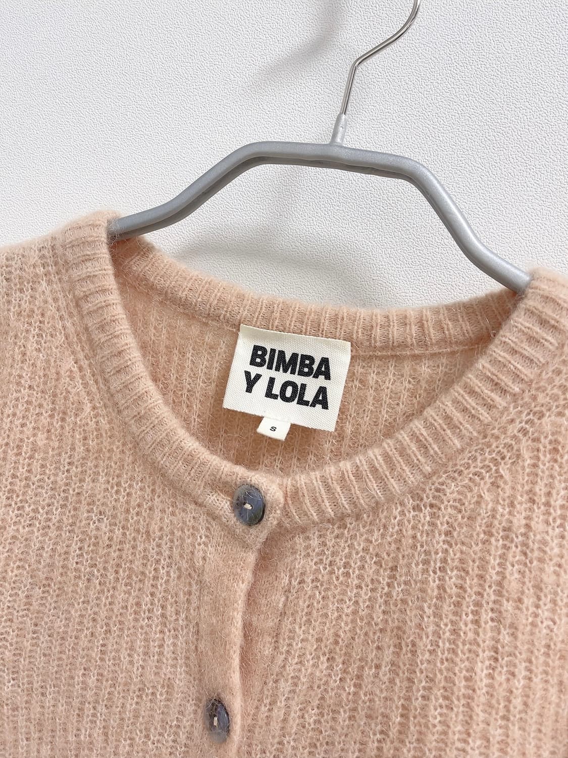 빔바이롤라 모헤어 숏 슬리브 가디건 피치 컬러 상품이미지5