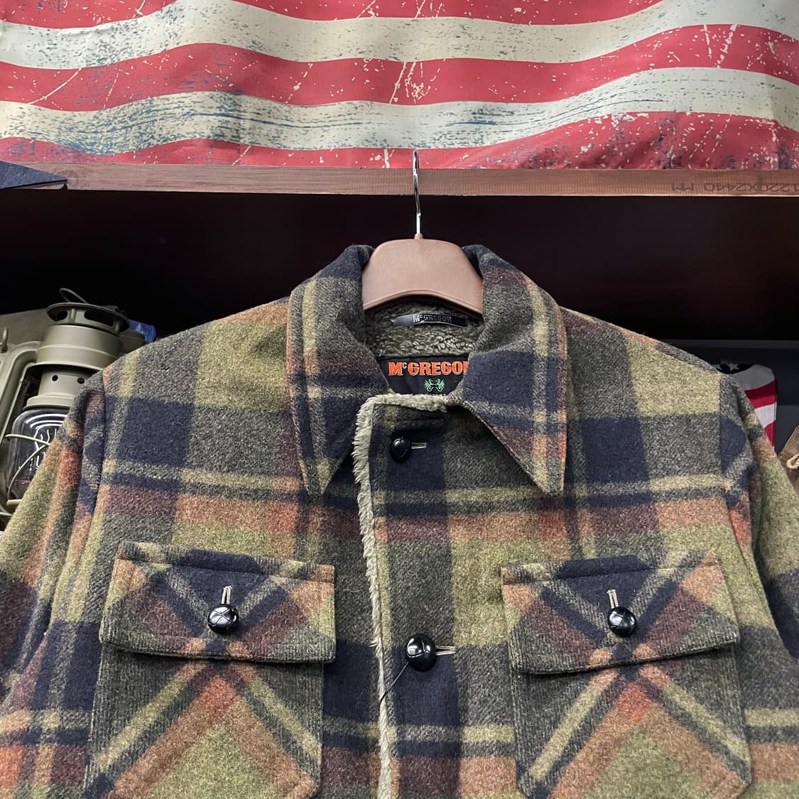 80s 맥그리거 울 바시티 체크 스포츠 코트 자켓 상품이미지3