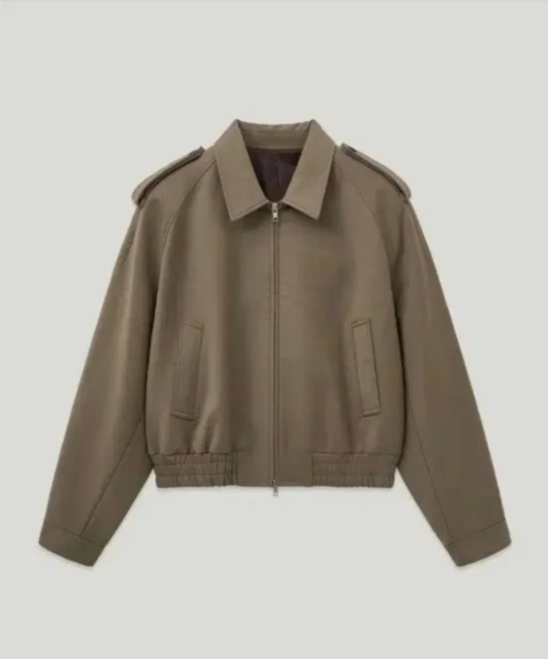 엘무드 더블페이스 울 블루종 자켓 카키그레이 상품이미지1