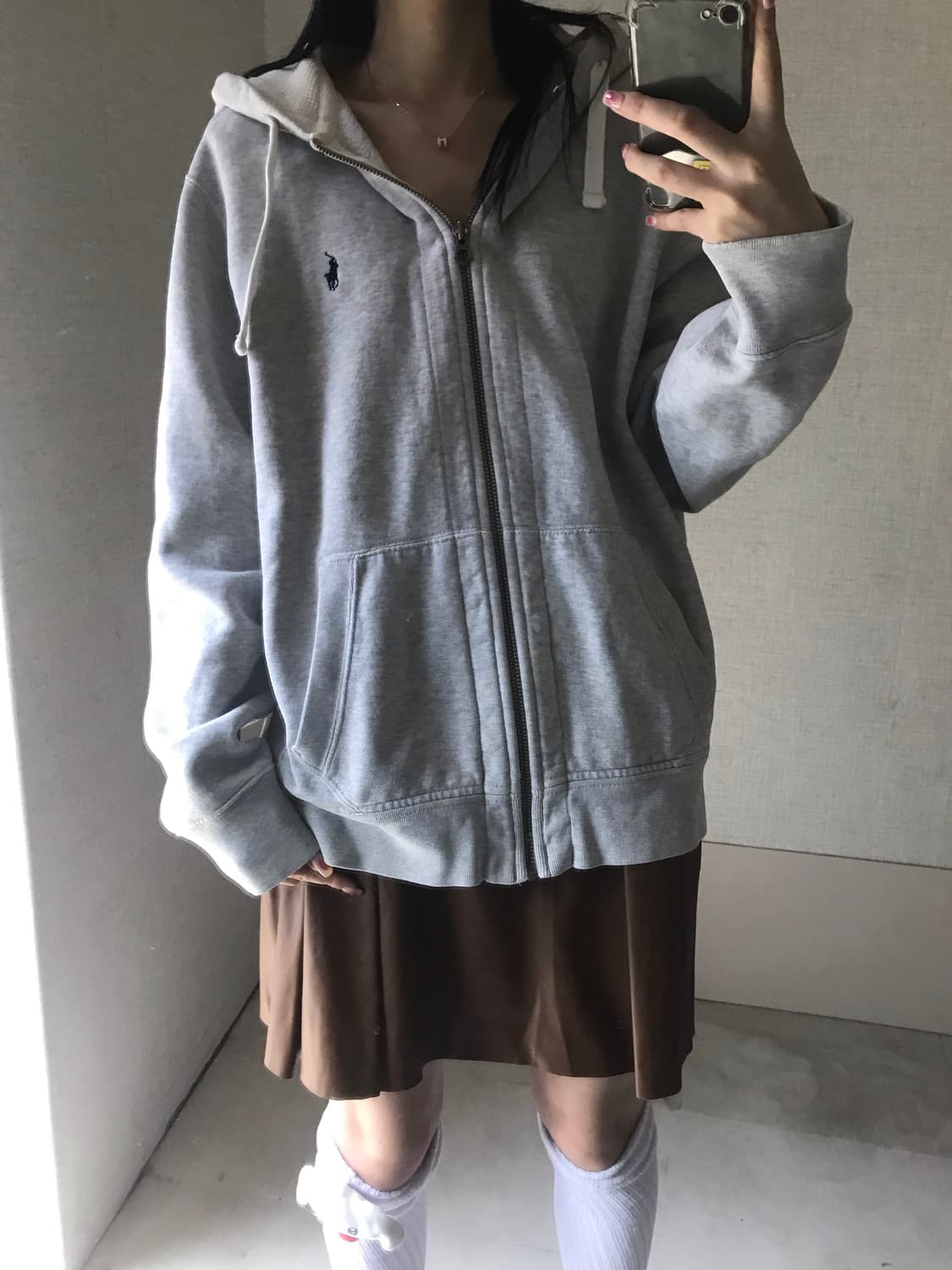 폴로 그레이 후드집업 상품이미지5