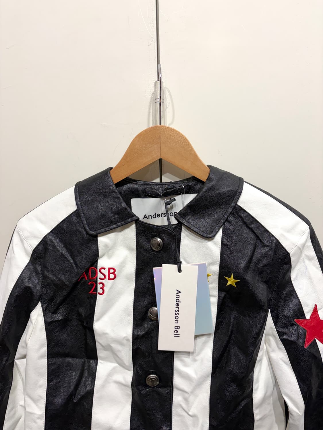 앤더슨벨 알레산드로 스트라이프 레더 자켓 상품이미지4