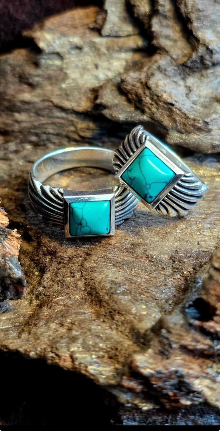 [남/여]터키석 스퀘어 실버 925 링 상품이미지7