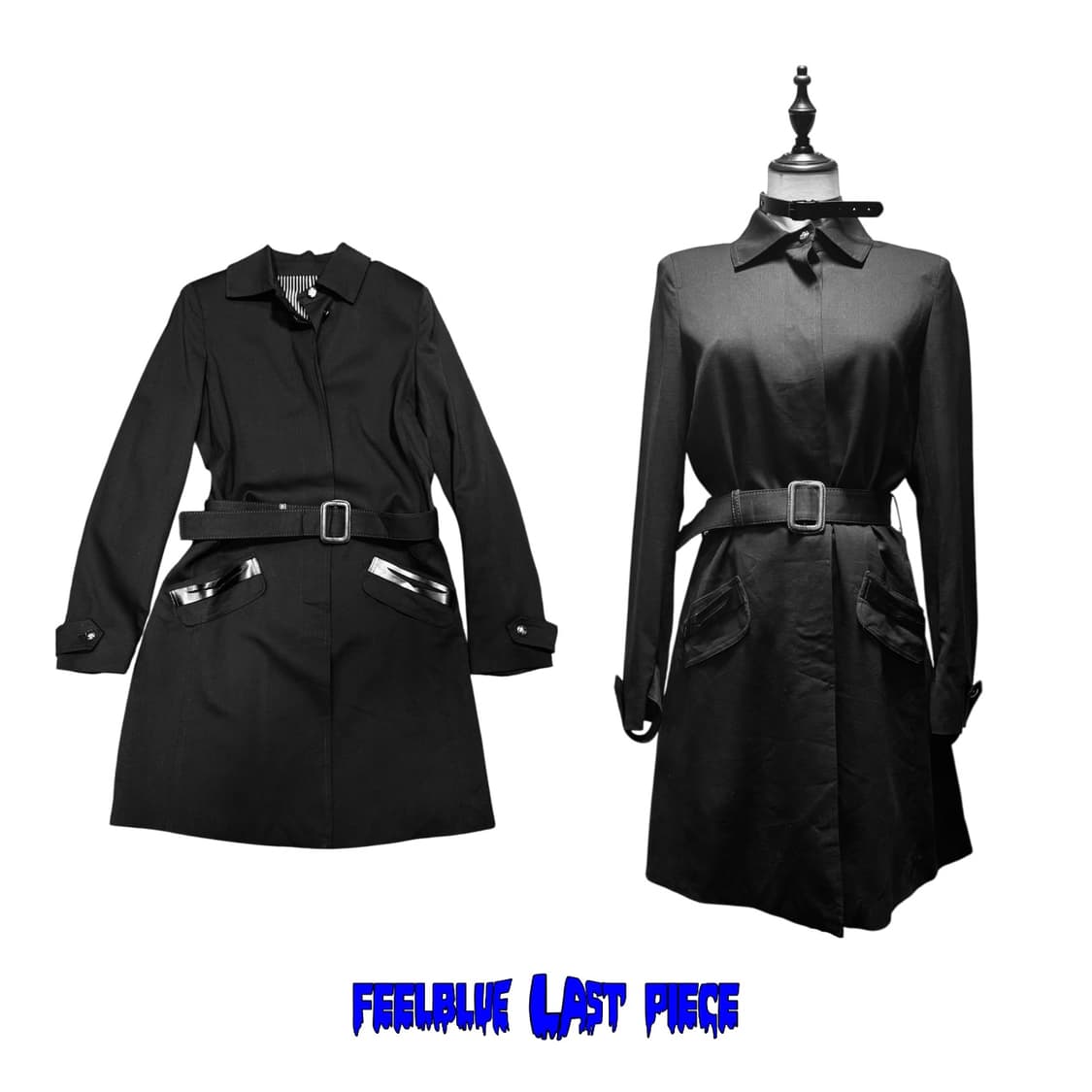 Leather Detail Accents Coat 고스펑크 트렌치 코트 상품이미지7