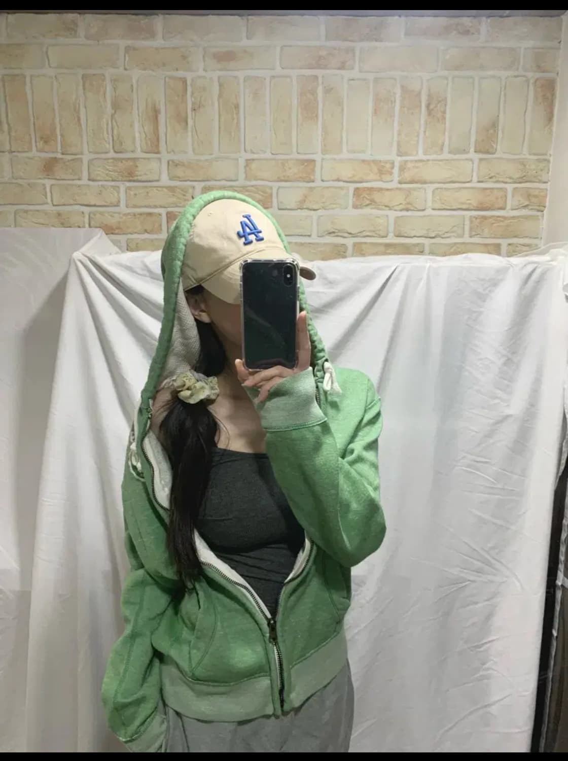 아베크롬비 후드집업,S,연두 상품이미지2