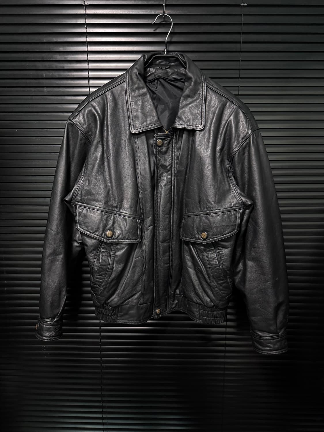 빈티지 소가죽 점퍼 봄버 바시티 가죽 레더 95 100 M L 블루종 상품이미지2