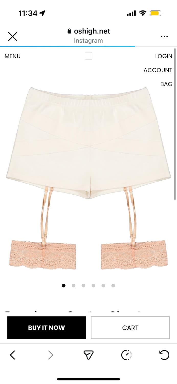 Oshigh Bandage Garter Shorts Cream/Peach 상품이미지1