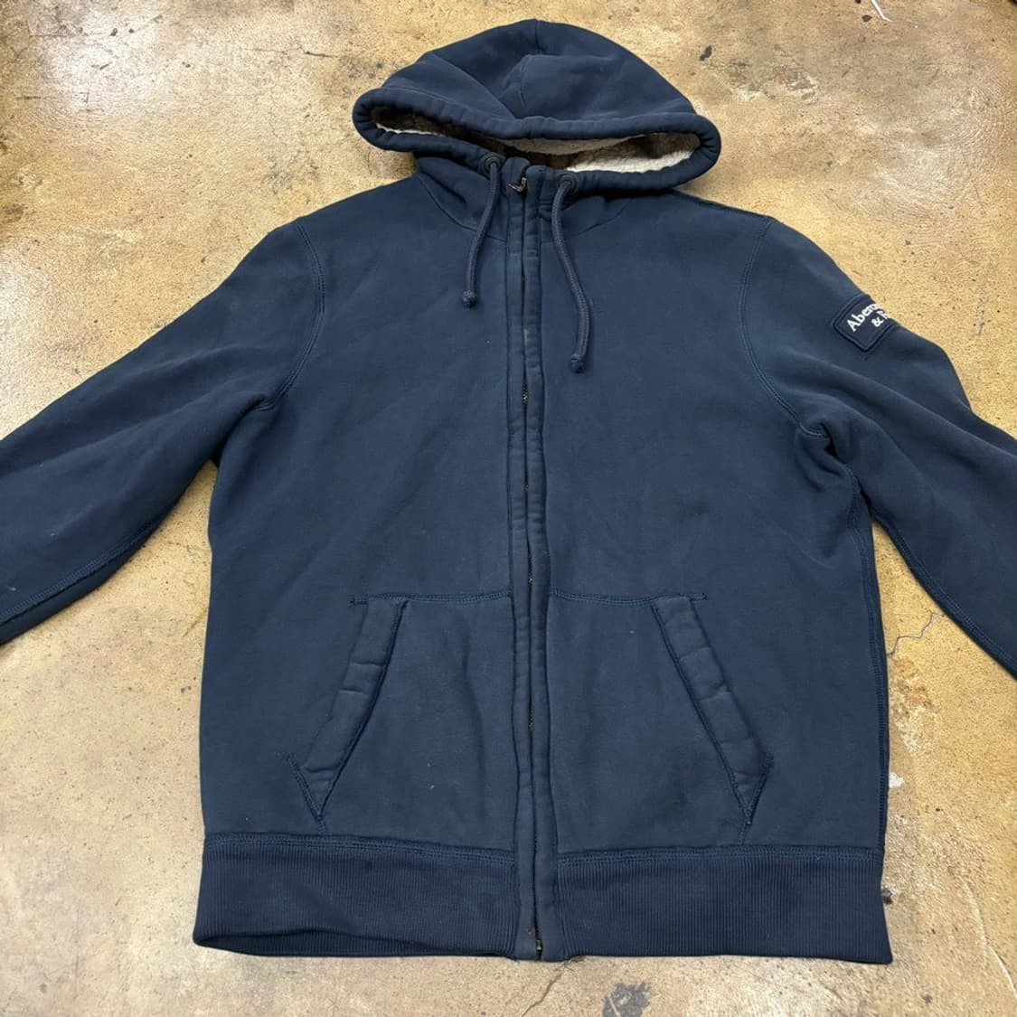 아베크롬비 네이비 양털 후드집업 상품이미지3