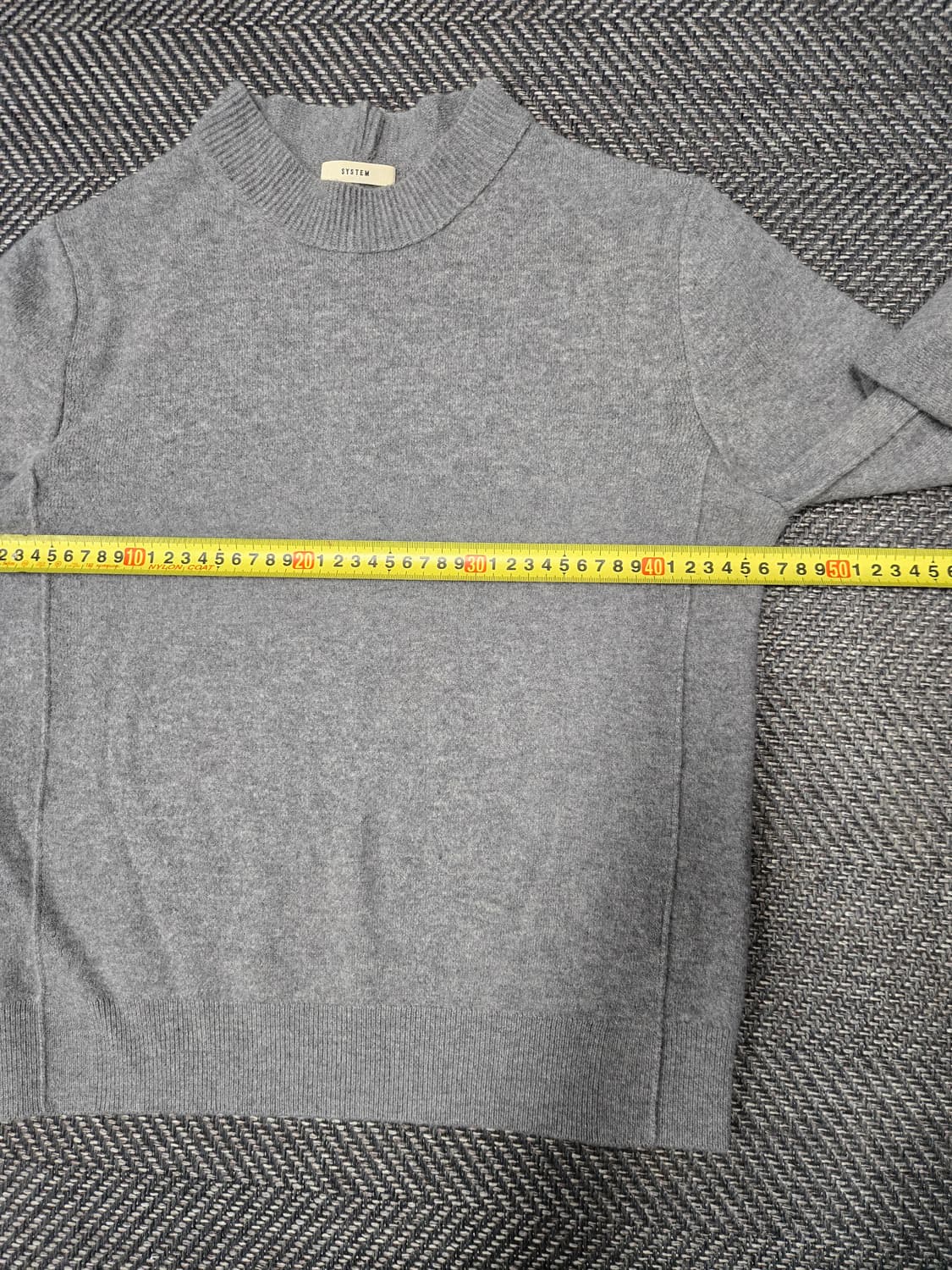 한섬 시스템 SYSTEM  회색 니트 투피스 세트 모100% 티 스커트 상품이미지4