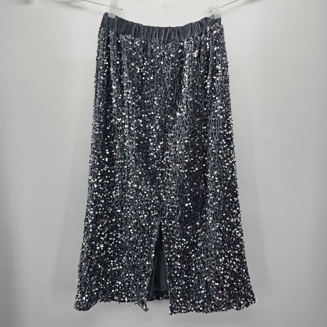스팽글 벨벳 롱 스커트 상품이미지2