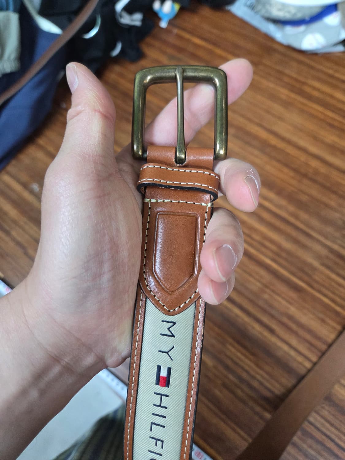 타미힐피거 멀티로고 가죽벨트 대략 108cm 상품이미지2