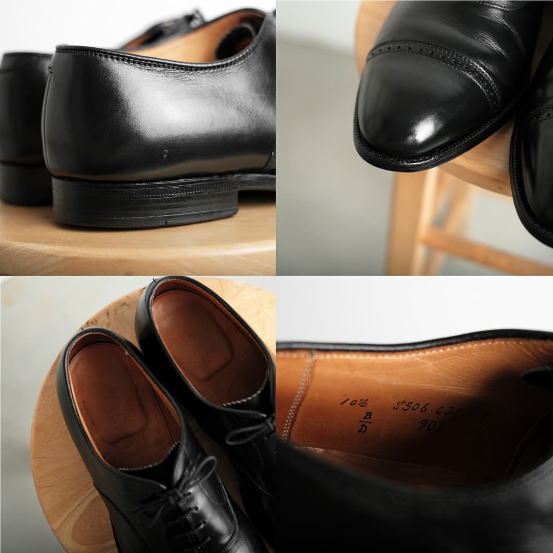 알든 901 10.5D(285사이즈) 블랙 카프 스트레이트팁 옥스포드 상품이미지8