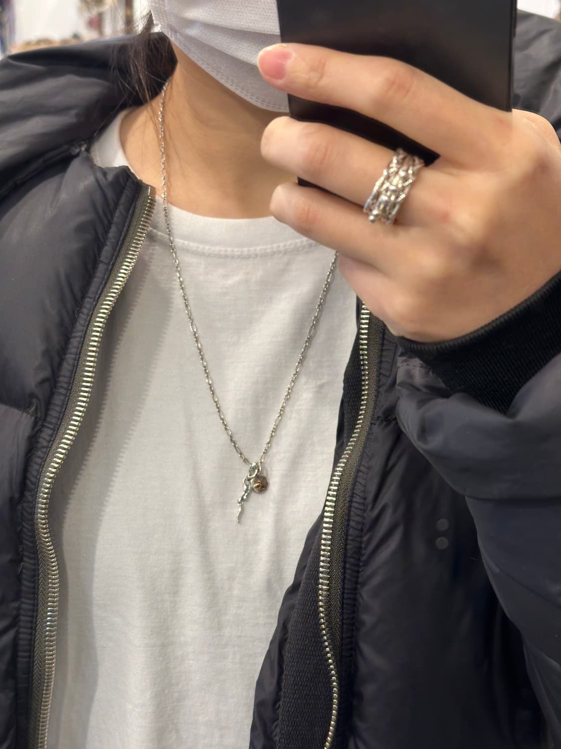 Fluid Line Charm 925Silver Necklace 상품이미지3