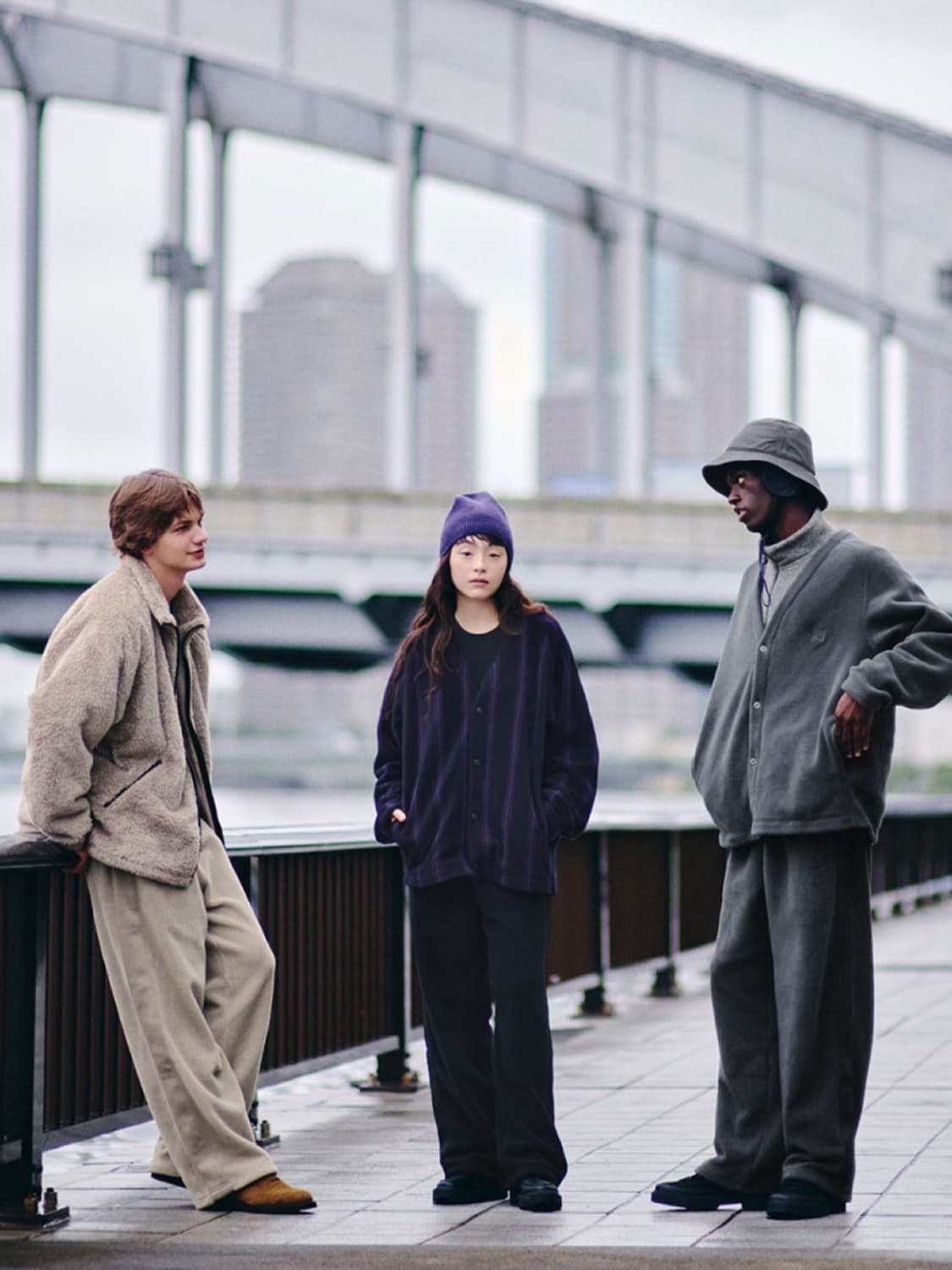 유니클로 니들스 가디건 다크 그레이 차콜 L 상품이미지2